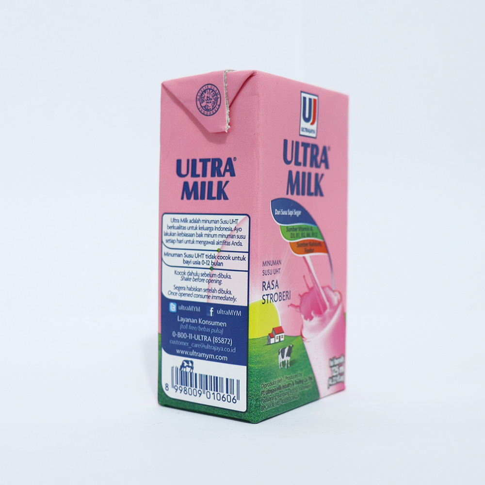 Ultra Milk Strawberry 125 Ml 022238 Mirota Kampus 